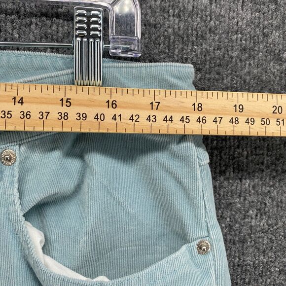 Guess Corduroy Pants Womens 34 Blue Mid Rise Flare Flap Pocket Ladies Hippie 90s - Picture 9 of 12